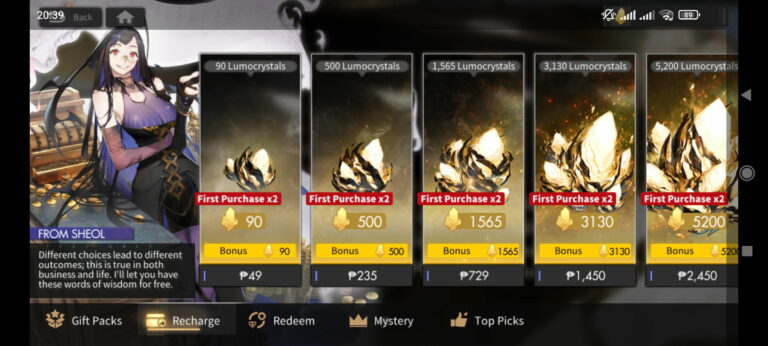 lumo crystals pricing