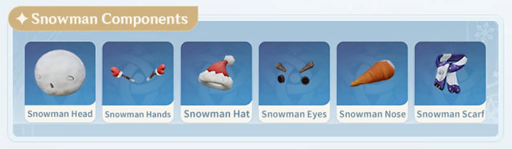 snowman components genshin impact