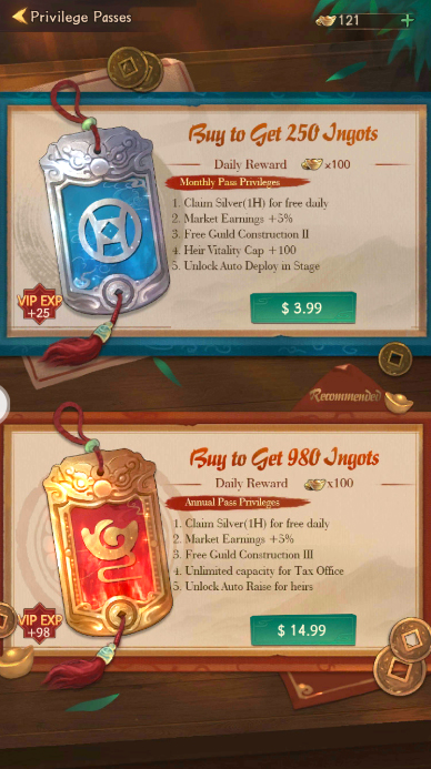 Trading Legend- Monthly privilege Passes