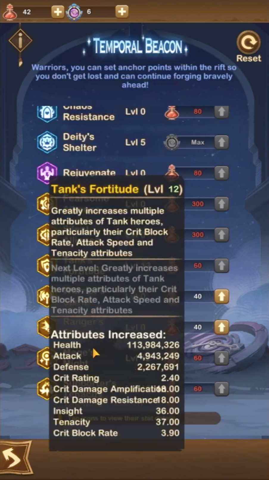 AFK Arena- Temporal Beacon rigt rank