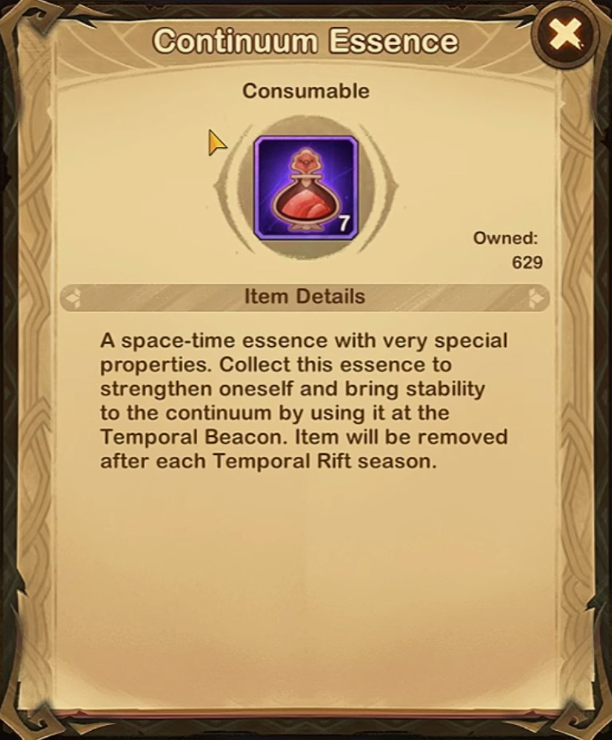 AFK Arena- Temporal Beacon continnuum essence