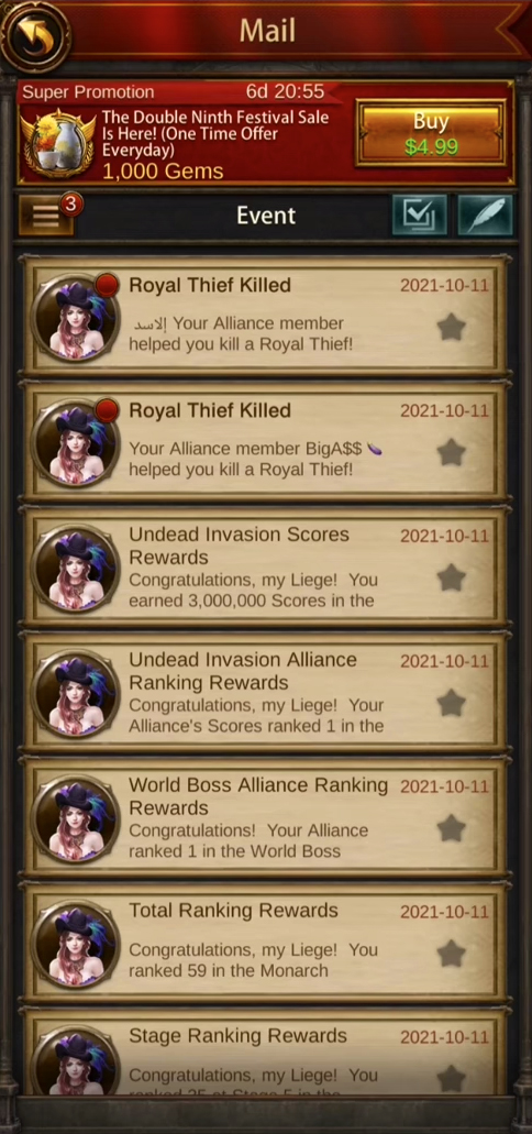 Evony- The Royal Thief event