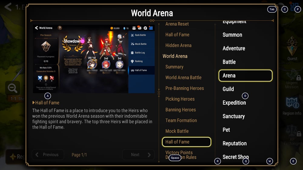 epic seven world arena hall of fame
