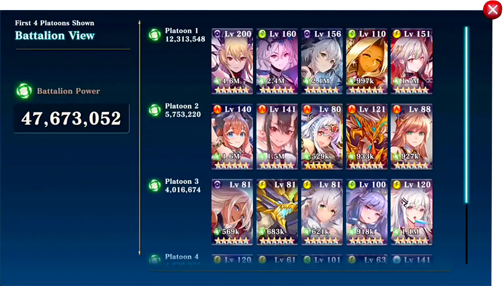 Evertale battalion view