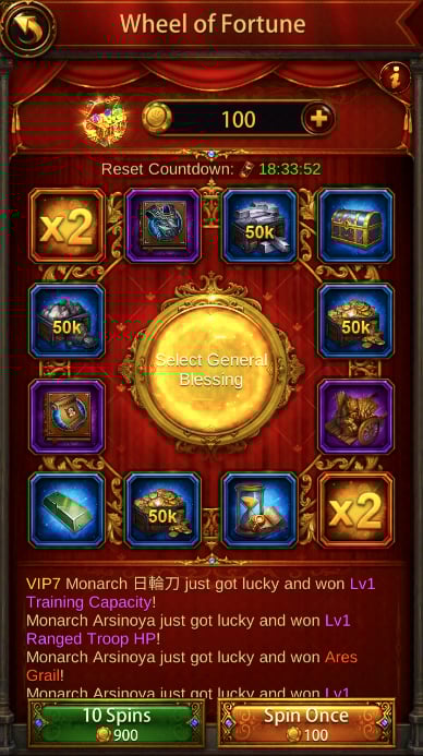 Evony: Wheel of Fortune