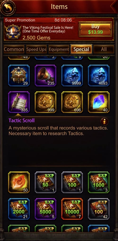 Evony- tactic scrolls