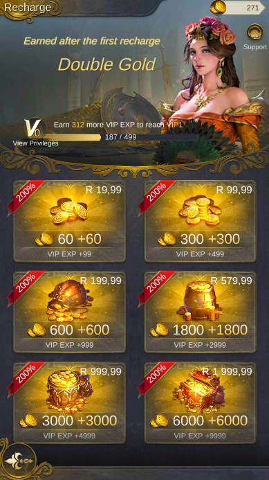 Kings Choice VIP level double gold