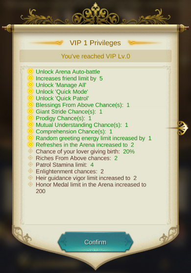Kings Choice VIP level priviledges