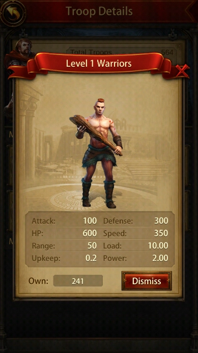 evony level 1 waRRIORS