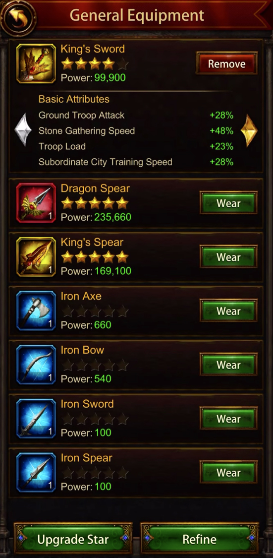 general equipment evony