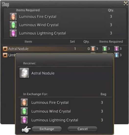 Umbral Nodule and Astral Nodule ffxiv