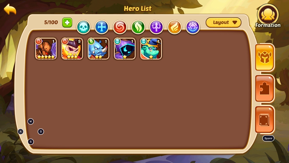 hero list idle heroes