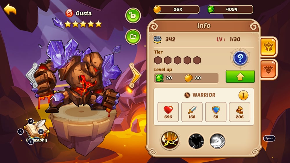 idle hero gusta