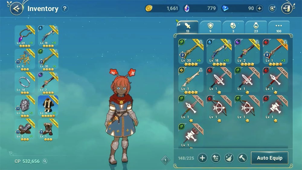 Ni No Kun Cross Worlds: Inventory Space
