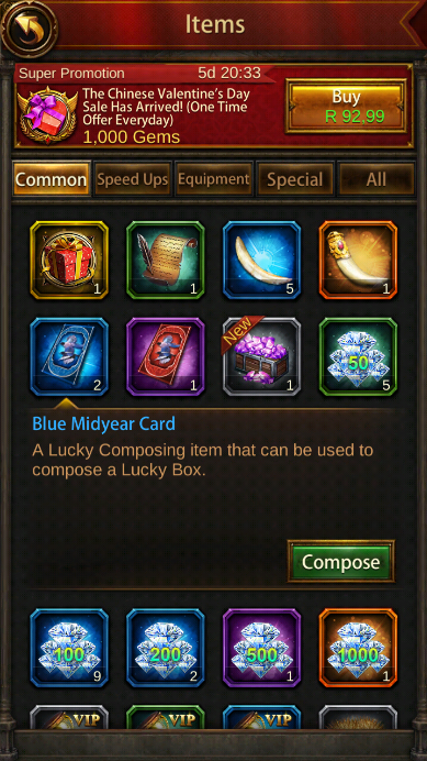 Evony: Midyear cards
