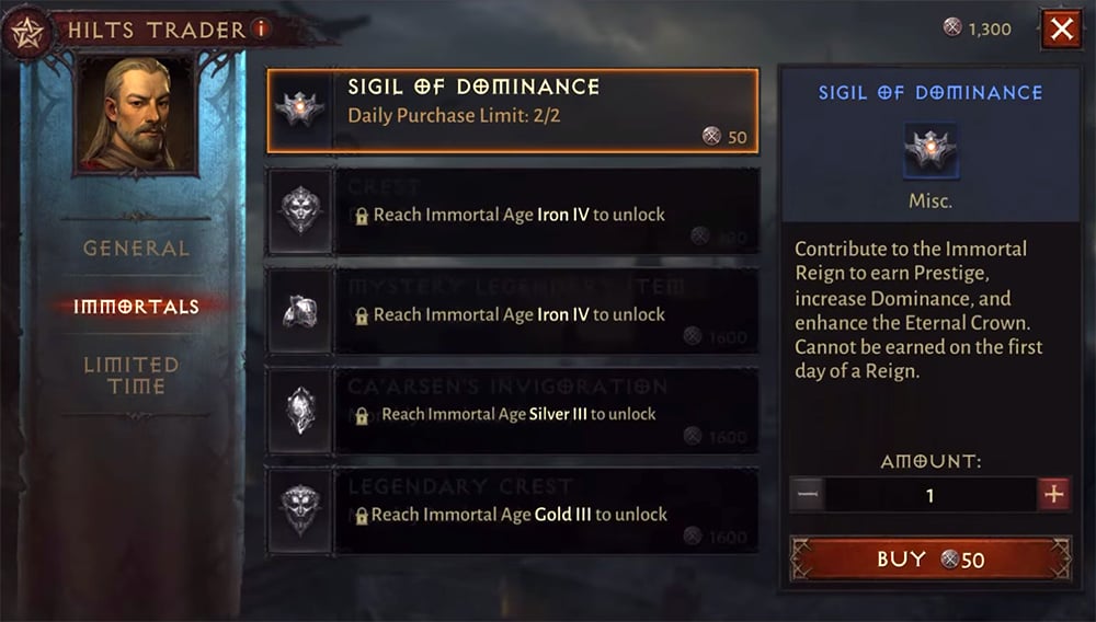 Diablo Immortal: Sigil of Dominance