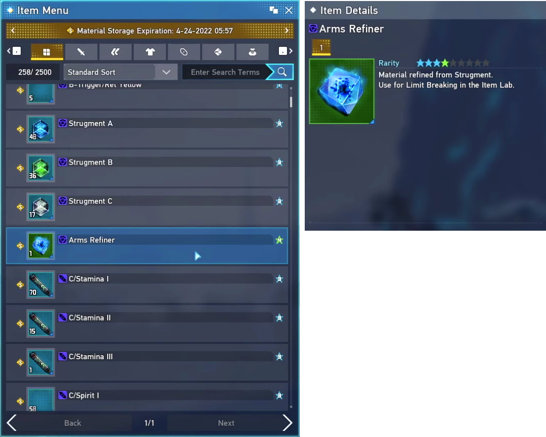 PSO2 NGS: Arms Refiner