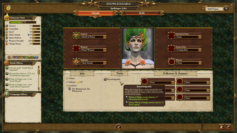 Total War Warhammer 2: Knowledgeable trait