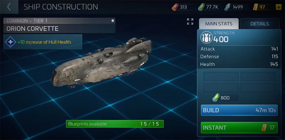 STFC: Orion Corvette Research