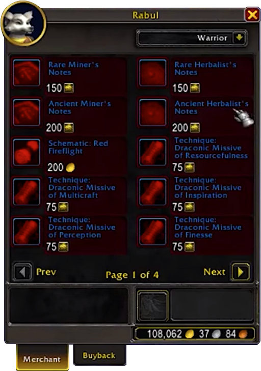 WoW: Artisan’s Consortium Rep