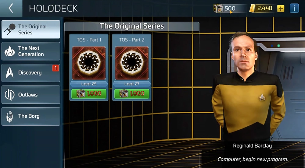 STFC: Holodeck mission list