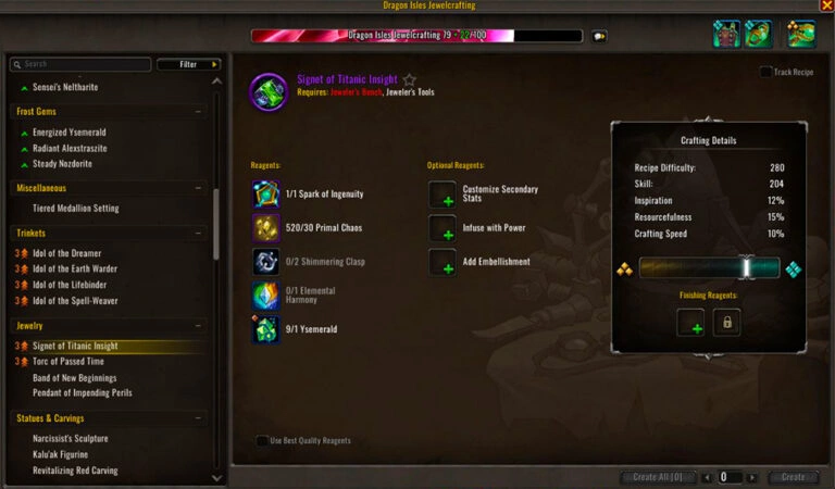 WoW Dragonflight: Embellishments
