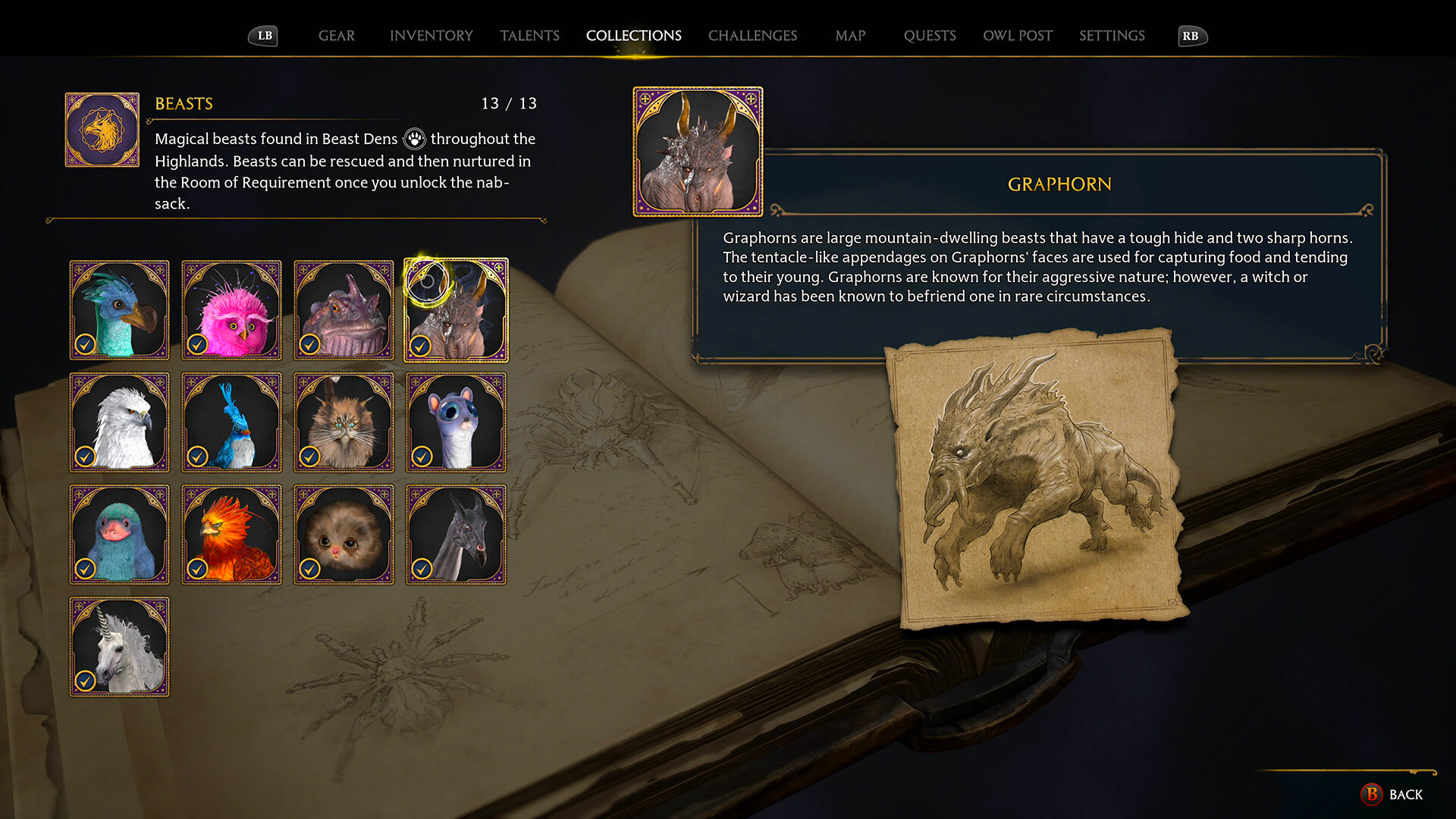 Hogwarts Legacy: A full list of all 13 beasts and their den locations