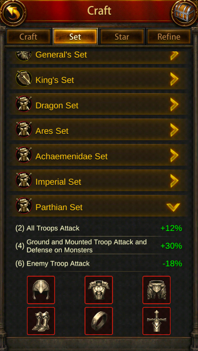 Evony: Parthian Equipment