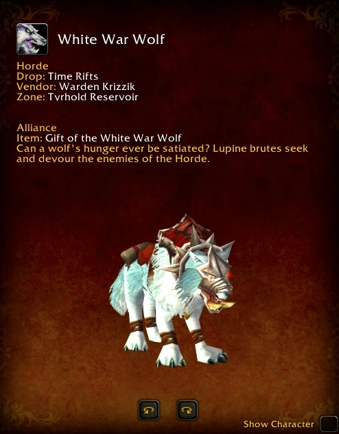 WoW: Gift of the White War Wolf