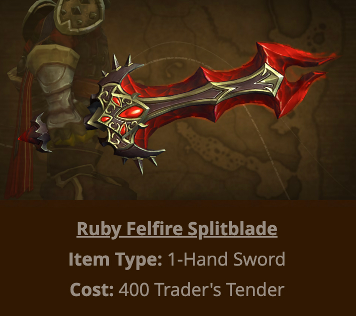 WoW: Ruby Felfire Splitblade