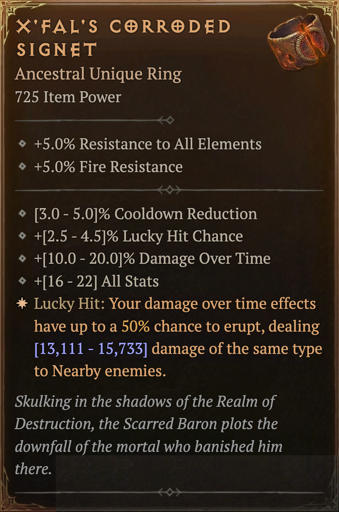 Diablo 4: X’Fal’s Corroded Signet