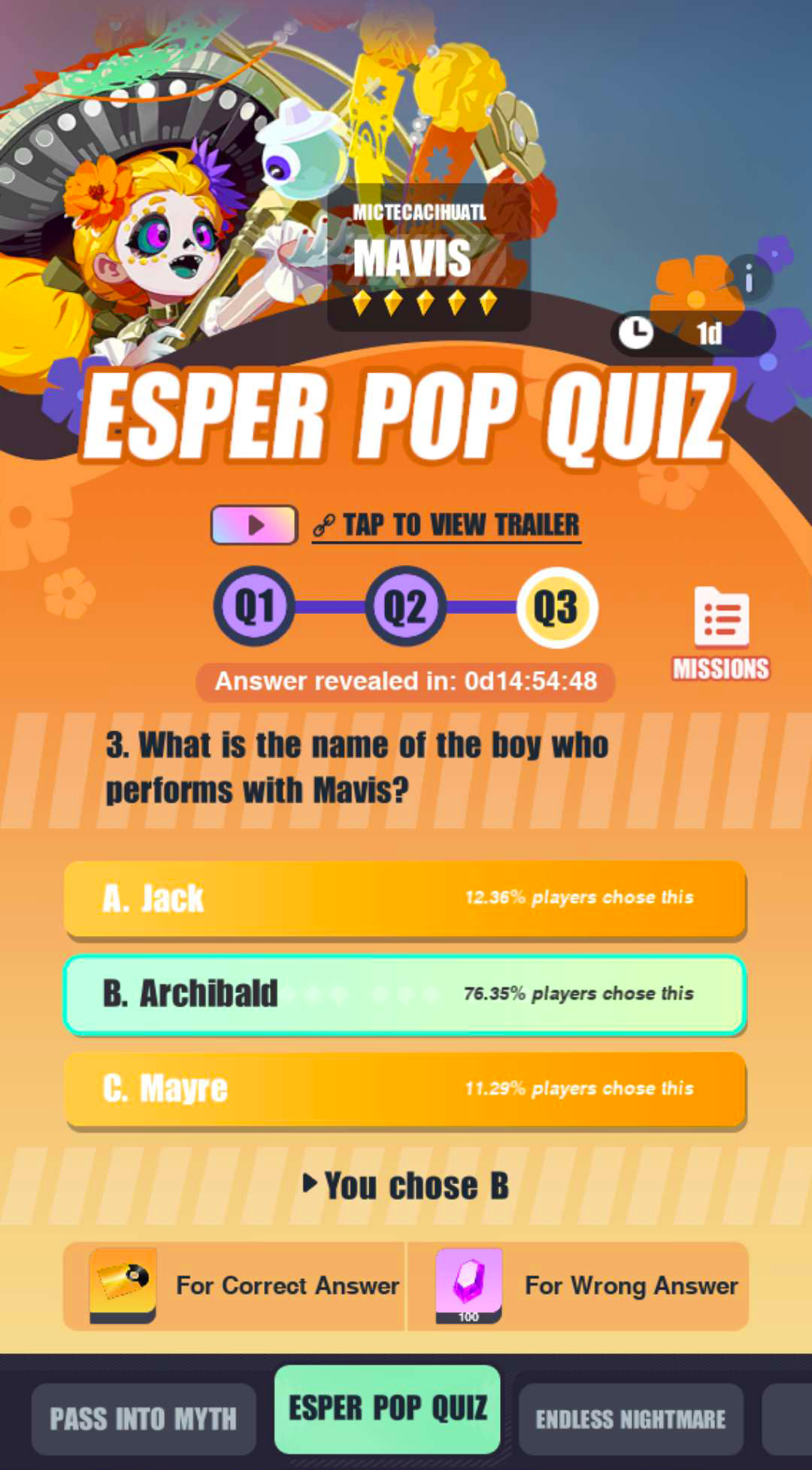 Dislyte: Mavis Quiz