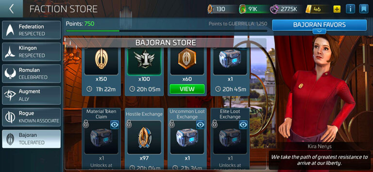STFC: Faction Lock Levels