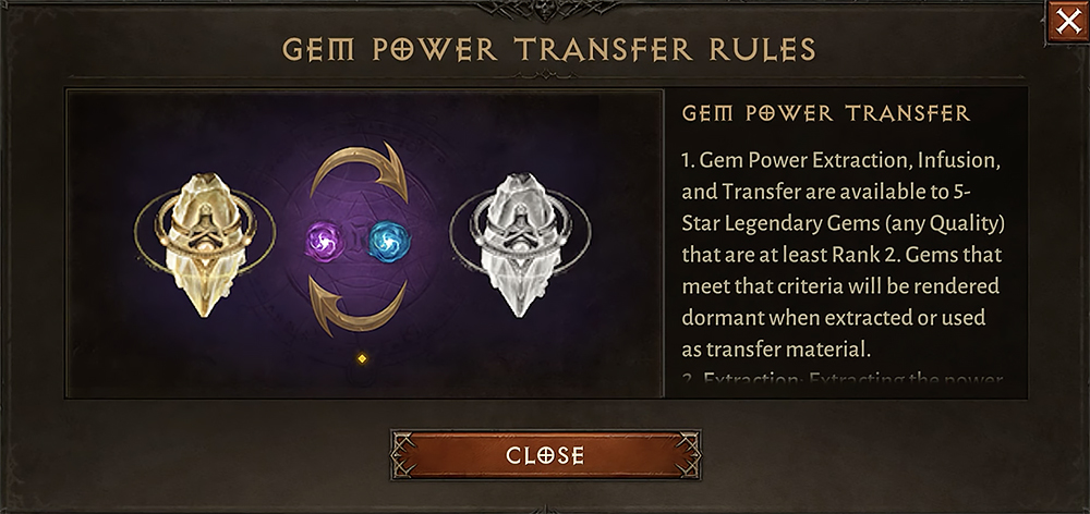 Diablo Immortal: Gem Power Transfer