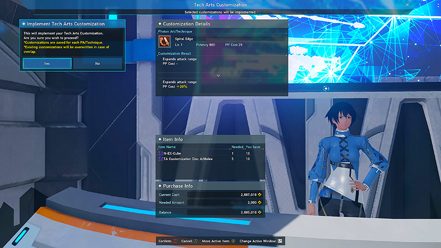 PSO2 NGS: Tech Art Customizations
