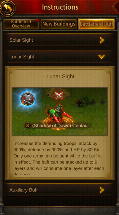 Evony: Lunar Sight Buff