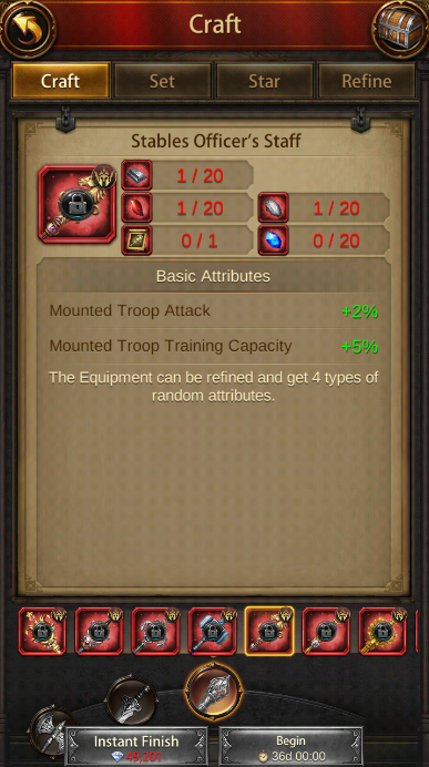 Evony: Officer Equipment